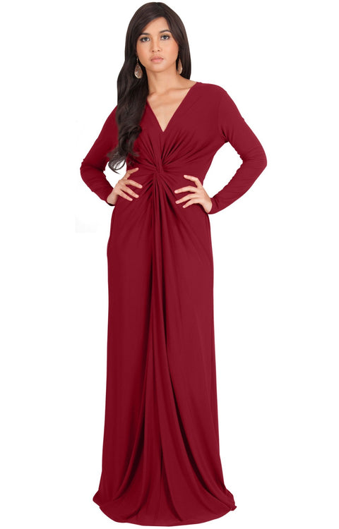 AUDREY - Flowy Long Sleeve Maxi Dress Gown Casual Modest Bridal – GCGme