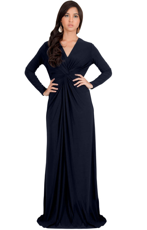 AUDREY - Flowy Long Sleeve Maxi Dress Gown Casual Modest Bridal – GCGme