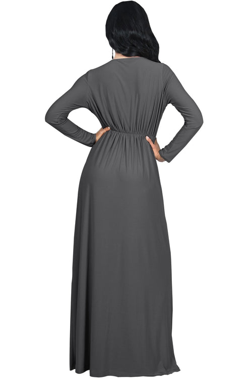 AUDREY - Flowy Long Sleeve Maxi Dress Gown Casual Modest Bridal – GCGme