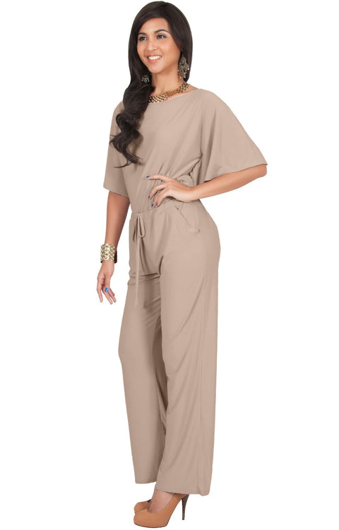 BRITTANY - Dressy Short Sleeve Boat Neck Jumpsuit – GCGme