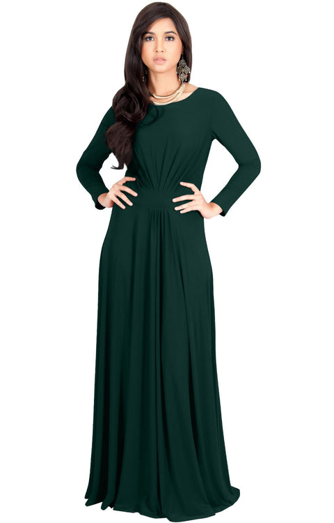 HAYDEN - Long Sleeve Maxi Dress Floor Length Gown Bridesmaid Fall – GCGme