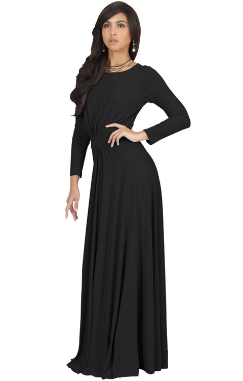 HAYDEN - Long Sleeve Maxi Dress Floor Length Gown Bridesmaid Fall – GCGme