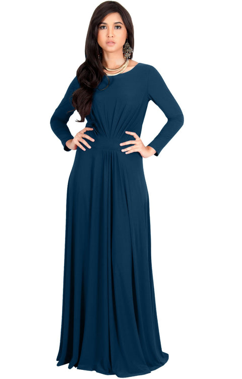 HAYDEN - Long Sleeve Maxi Dress Floor Length Gown Bridesmaid Fall – GCGme