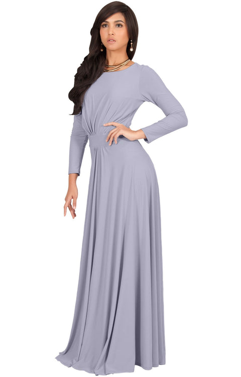 HAYDEN - Long Sleeve Maxi Dress Floor Length Gown Bridesmaid Fall – GCGme