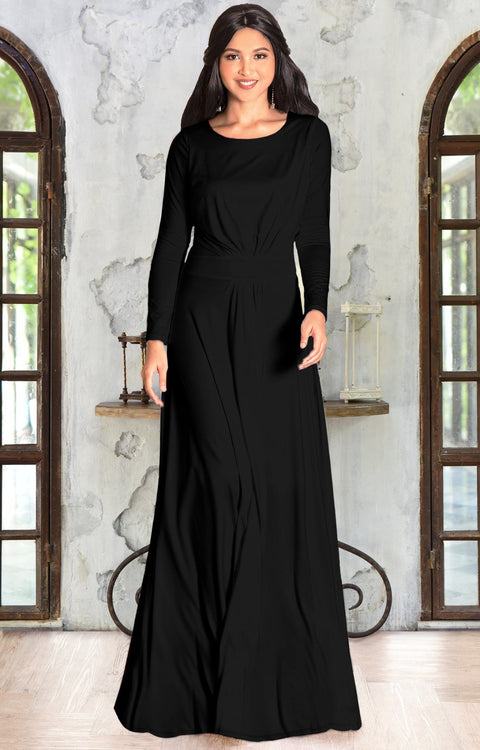 floor length maxi dress with sleeves