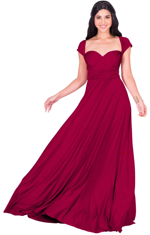 KAYLEE - Long Sexy Wrap Convertible Tall Bridesmaid Maxi Dress Gown – GCGme