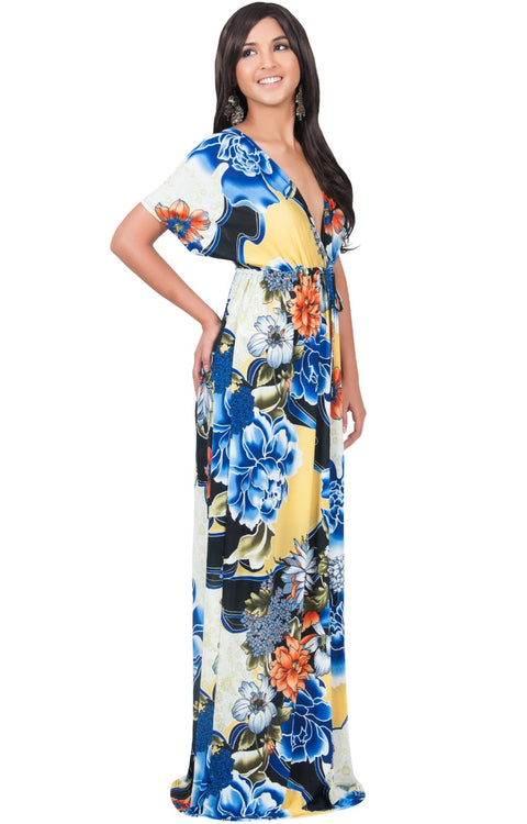 MIA - Hawaiian Luau Party Tropical Kimono Sleeve Maxi Dress – GCGme