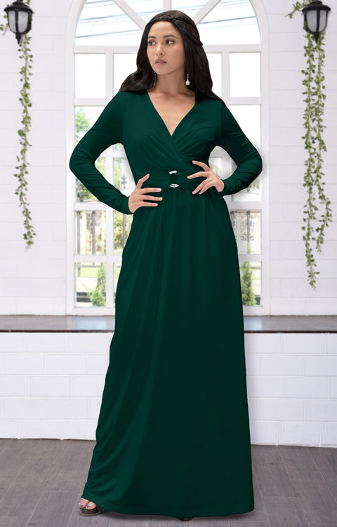 emerald green maxi dress casual