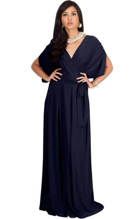 SAMANTHA - Short Sleeve Maxi Dress Flowy Maternity Formal Evening Wear ...