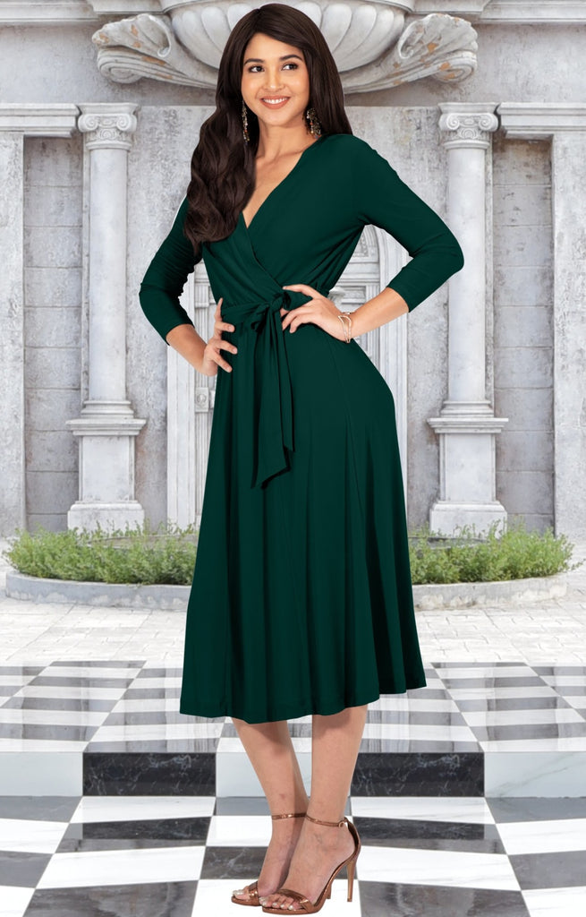 emerald green mid length dress