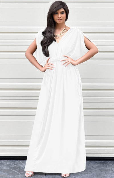 extra long white maxi dress