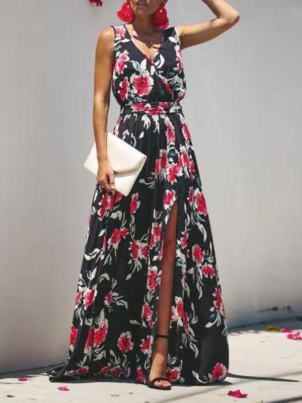 large flower print dress