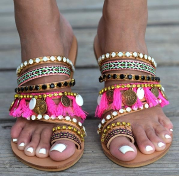 boho flat sandals