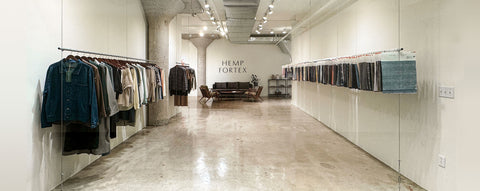 LA,USA HEMPFORTEX OFFICE Embracing modernity and environmental responsibility with hemp fabric and recycled materials