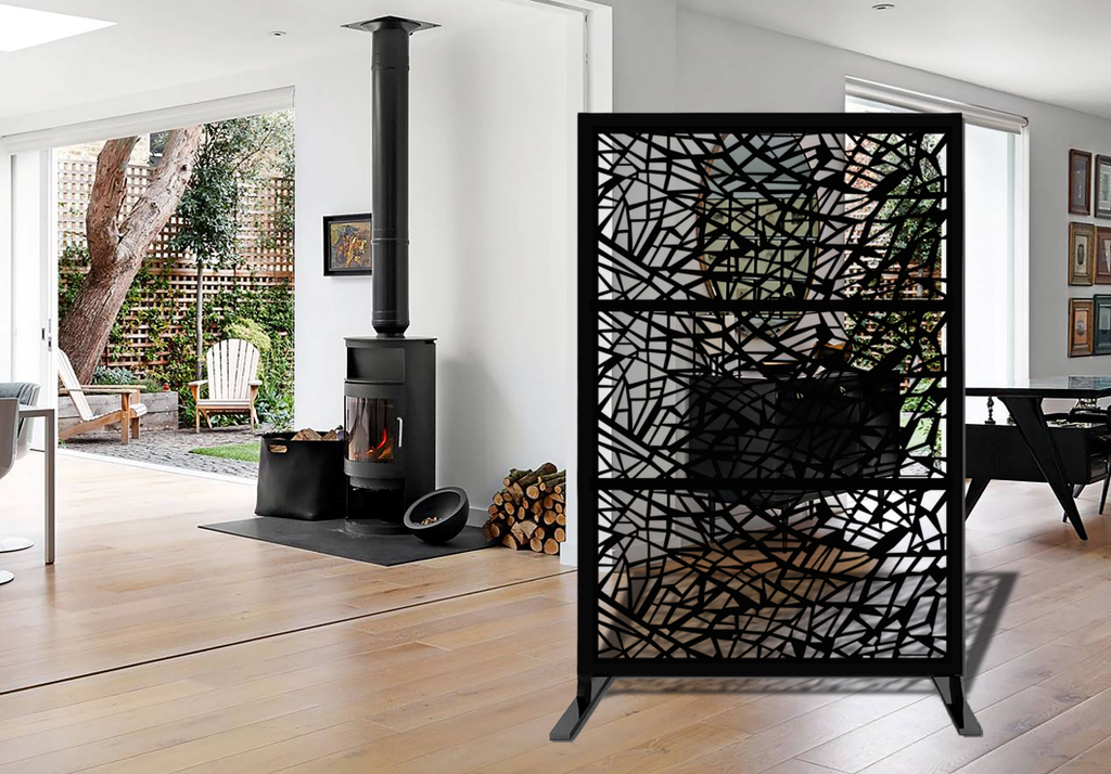 Wideline Laser Cut Metal Privacy Stand Single Panel