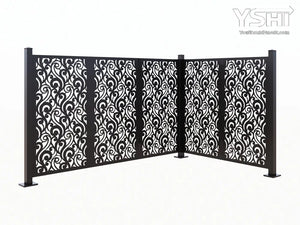 Wavecurve 52" Laser Cut Metal Cafe Partition 5 Panel Combo  - Vertical Stack - YouShouldHaveIt
