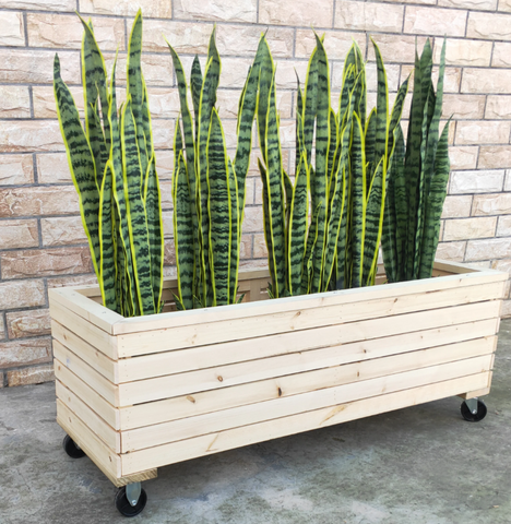 Wood Planter Box With Wheels