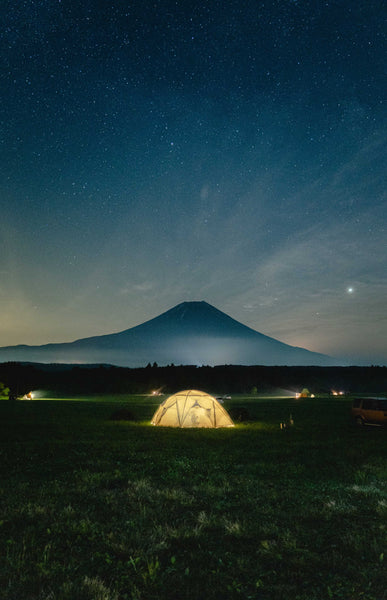 A night of camping on the side of Mt.Fuji. Shizuoka Prefecture, Japan.