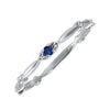Sapphire Solitaire Antique Style Slender Stackable Band In 10k White Gold