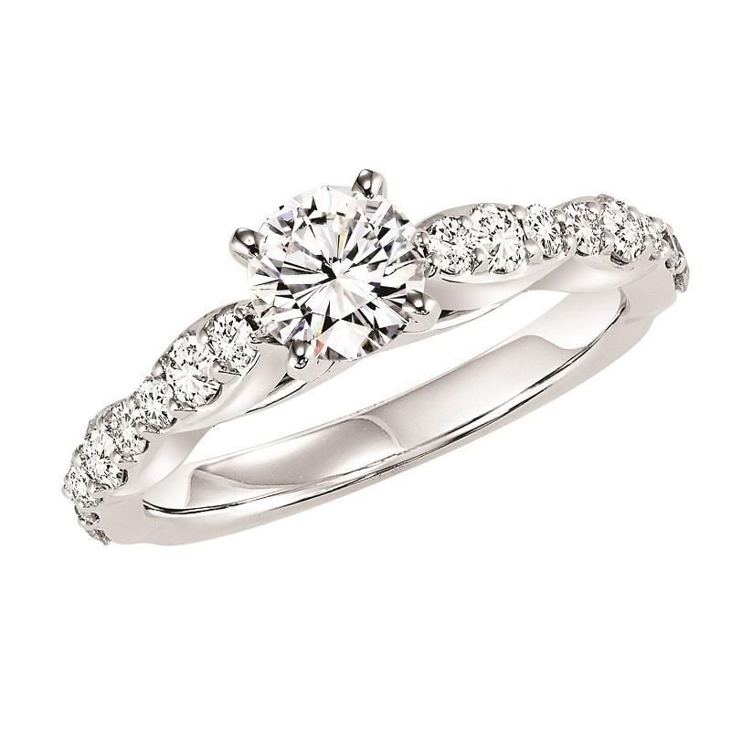 14K White Gold Diamond Engagement Ring 