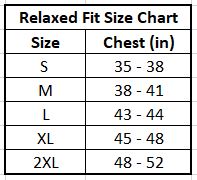 Relaxed Fit Size Chart