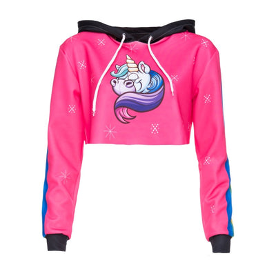 unicorn crop hoodie