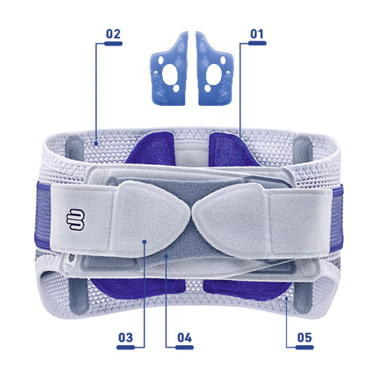 Thoraco-lumbar support belt - SofTec® Dorso - Bauerfeind - adult /  semi-rigid / with suspenders
