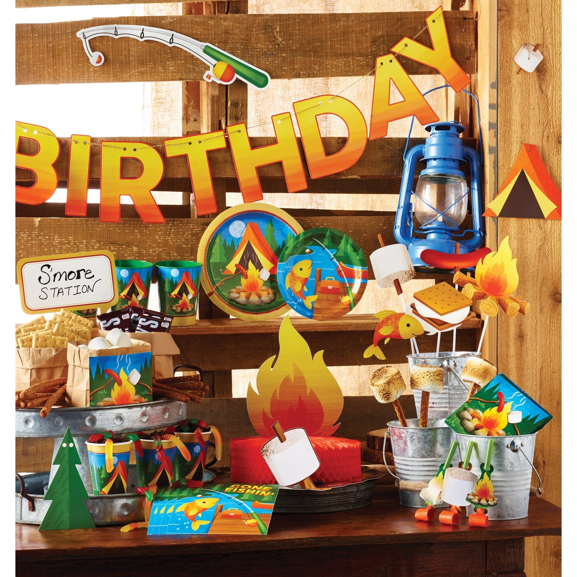 Camping Party Favor Boxes - Stesha Party - bag box, birthday boy