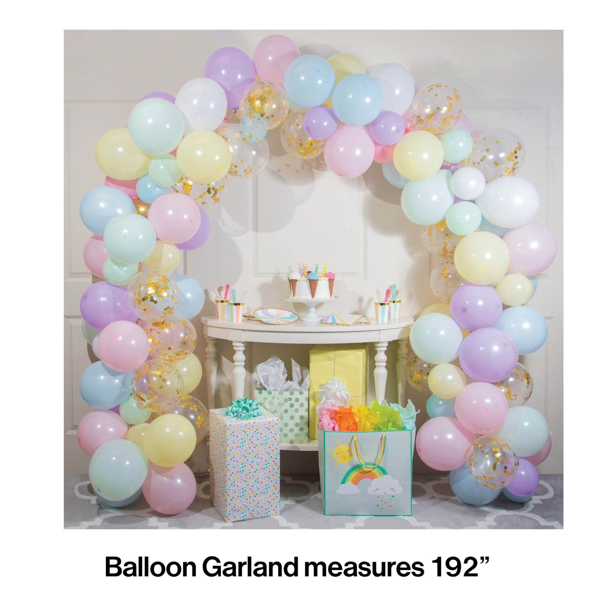 Double Stuffed Pastel Rainbow Balloons 12ct - Stesha Party