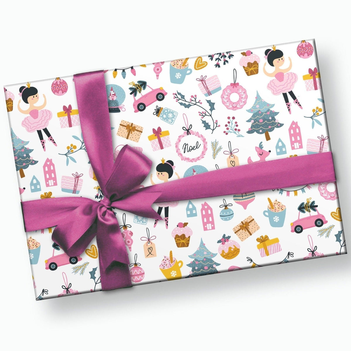 Wrapping Paper: Pink Antoinette Floral gift Wrap, Birthday, Holiday,  Christmas 