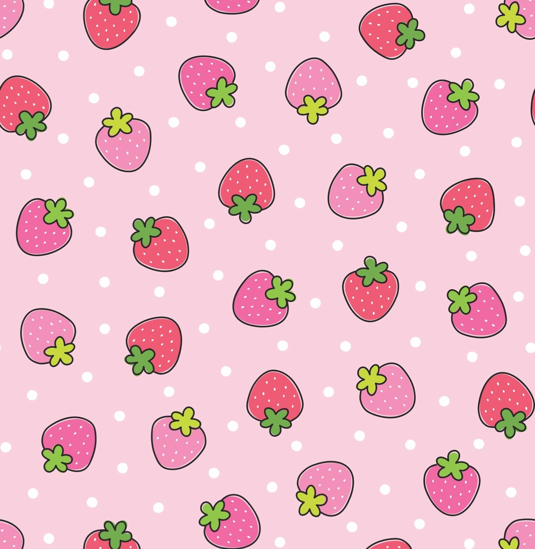 Cute Strawberry Strawberries Pattern Sketchy Premium Roll Gift Wrap  Wrapping Paper