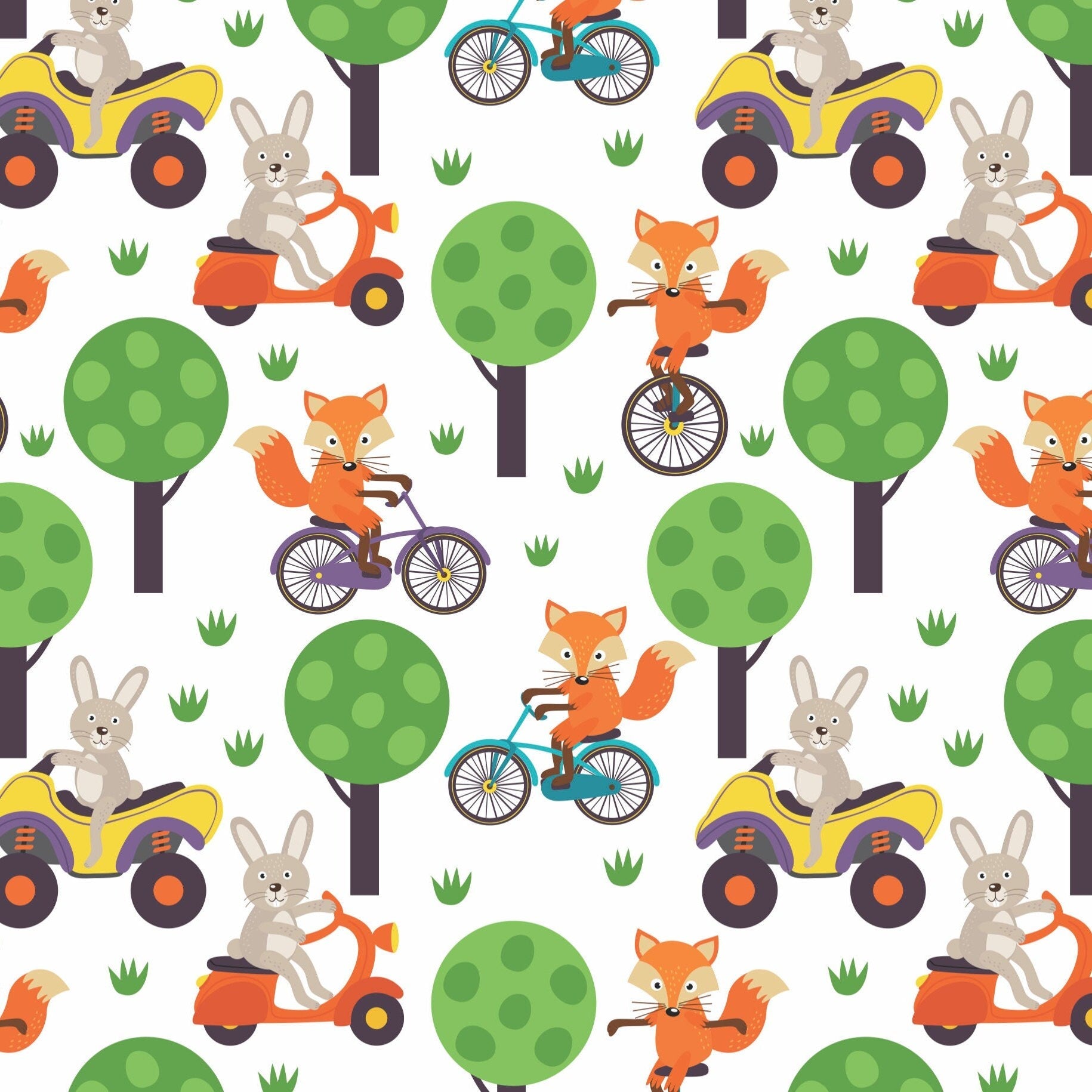 Stesha Party Forest Woodland Animal Wrapping Paper - Folded Flat 30 x 20  Inch (3 Sheets)