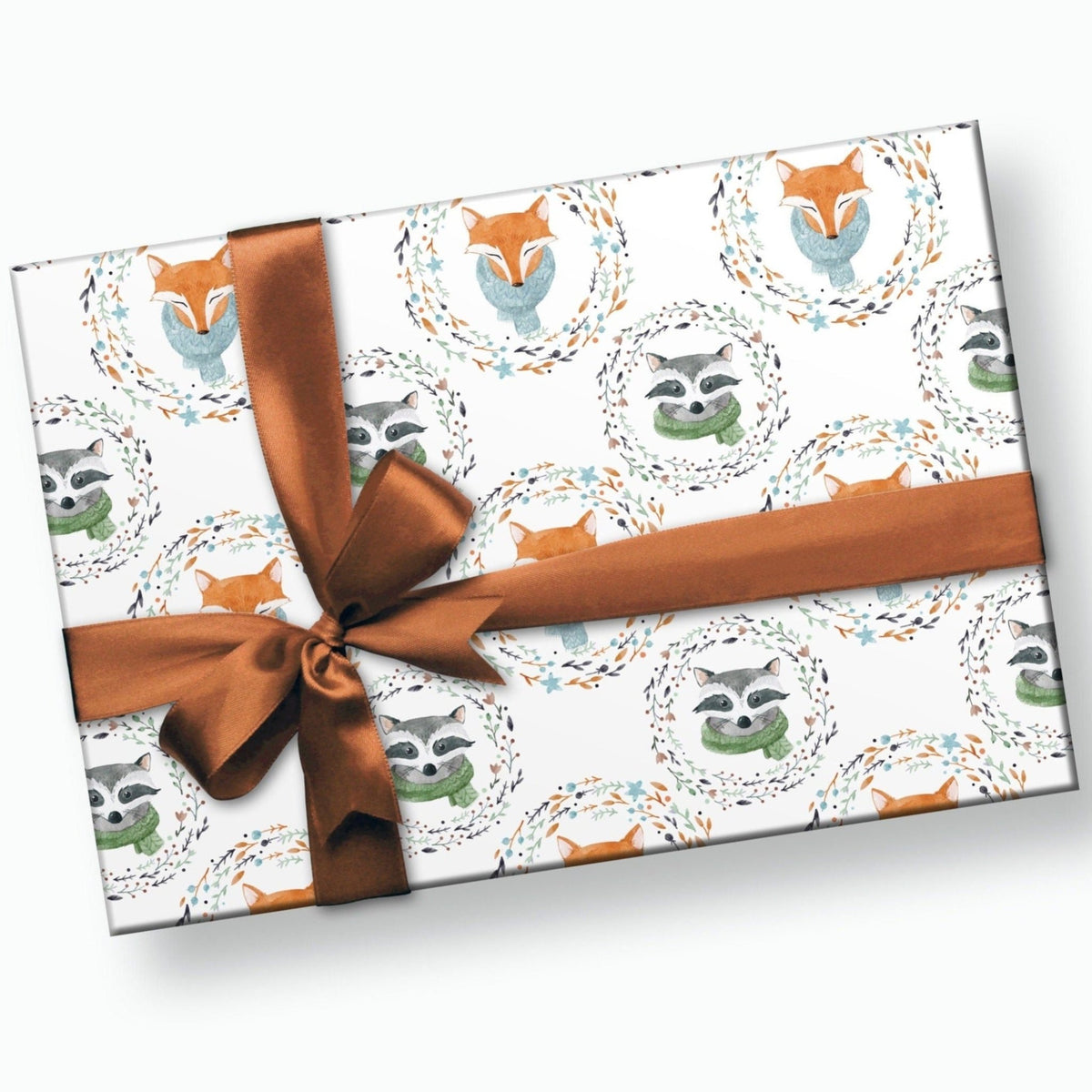 Sweet Forest Scene Wrapping Paper, Bunny Gift Wrap, Woodland Animal  Wrapping Paper, Christmas Gift Wrap 