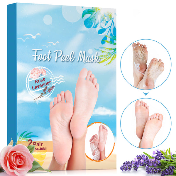 4 Pairs No Pain Exfoliating Dead Skin Natural Foot Peel Mask, 7 Days Repair for Men & Women