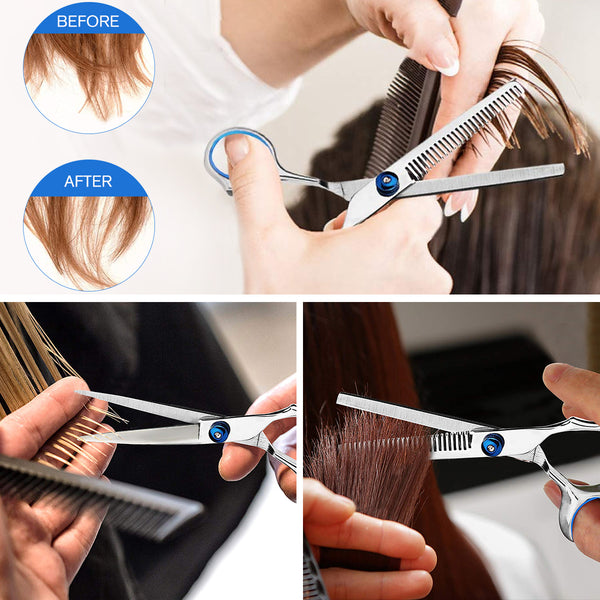 10 PCS Hair Cutting Scissors Set, Professional Haircut Scissors Kit for  Barber, Salon, Home