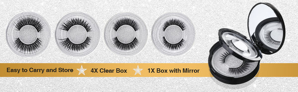 6 Pairs Reusable Eyeliner & Non-Magnetic Eyelashes Kit, Multi Styles False Eyelashes No Glue Needed