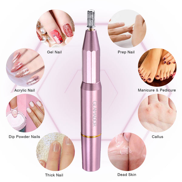 USB Portable Electric Nail Drill Kit with 11PCS Nail Drill Bits, Professional Manicure Pedicure Nail Set, Exfoliating Grinding Polishing Tools