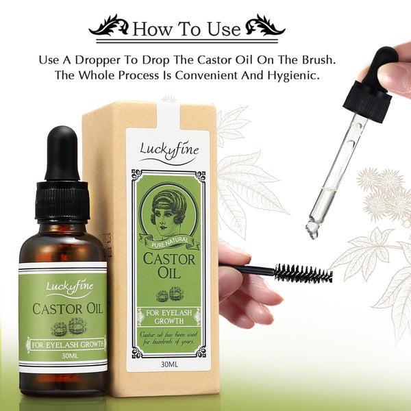 Castor Oil Lash & Hair Growth Serum Set, 100% Pure Organic, Cold Pressed, Hexane Free (30ml)