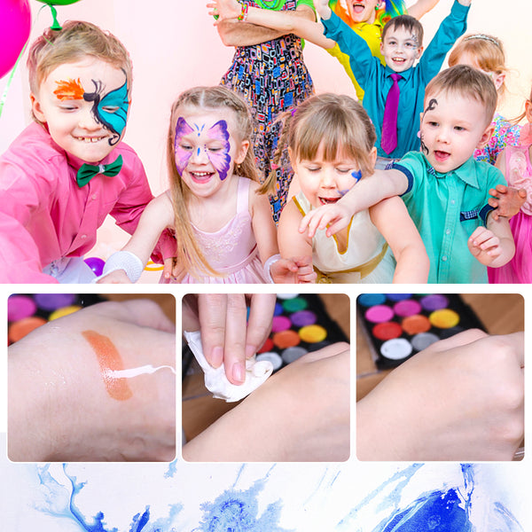 Face & Body Paint Kit for Both Children & Adults, 15 Colors & 1 Professor Art Brush, Safe Material, Non-Toxic, Full FDA Compliant