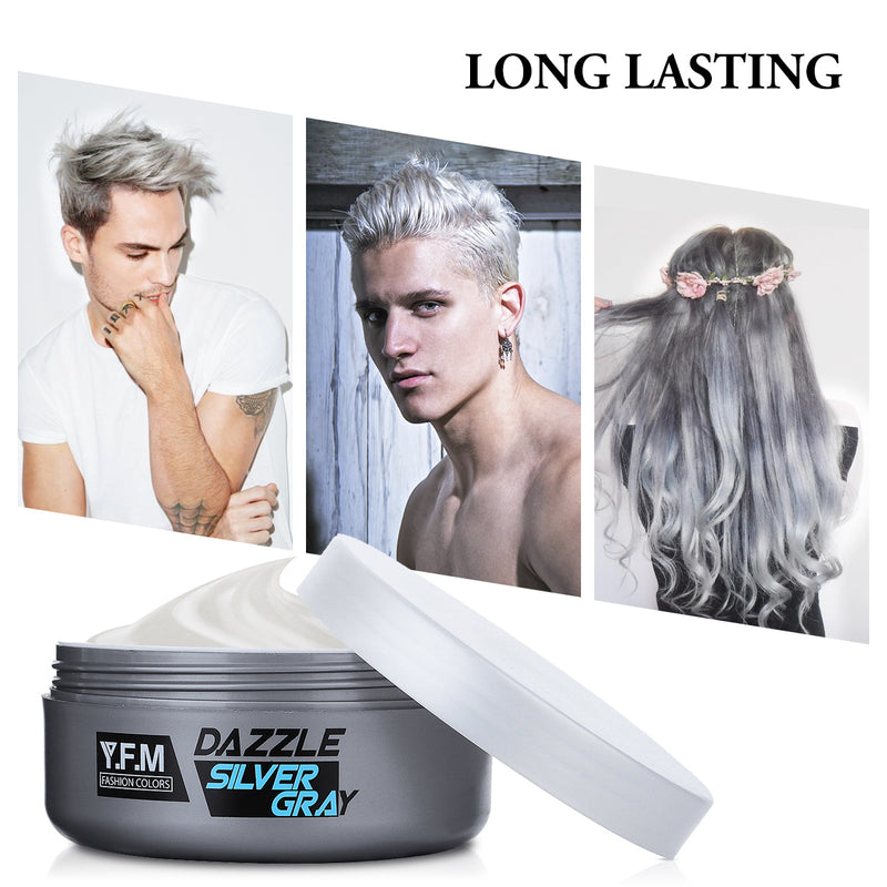 120ml Natural Silver Gray Hair Wax Temporary Hairstyle