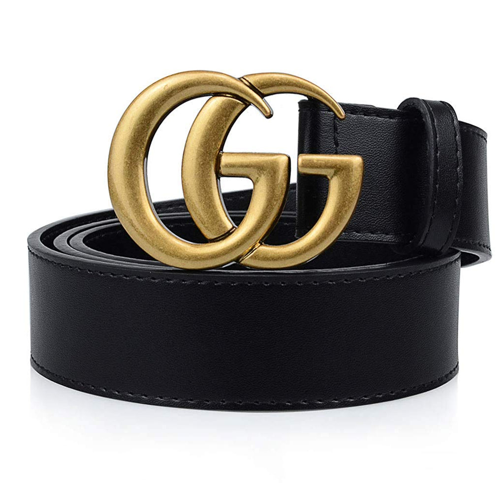 GG Replica Belt for Women Gold Buckle Black Leathe Fake Replicas Mens – Supfashion