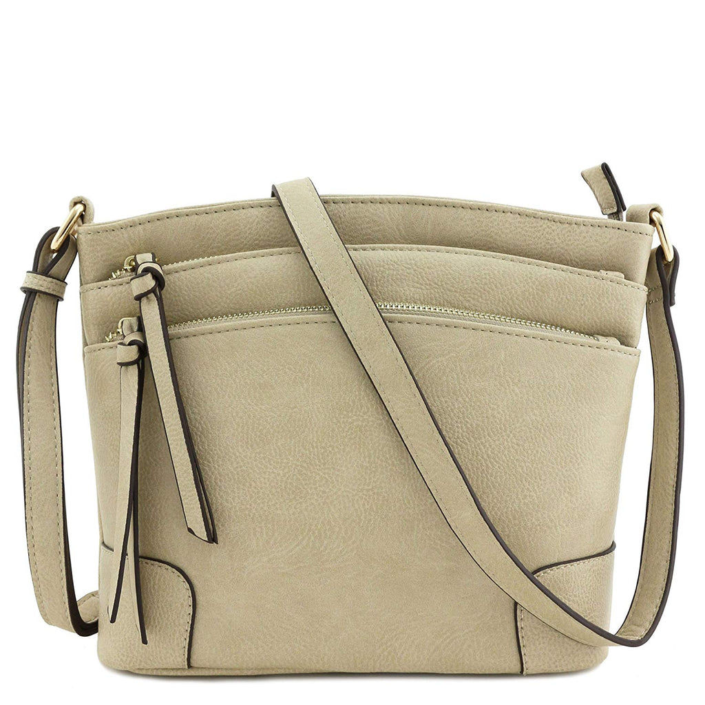 Triple Zipper Pocket Medium Crossbody Bag – Supfashion