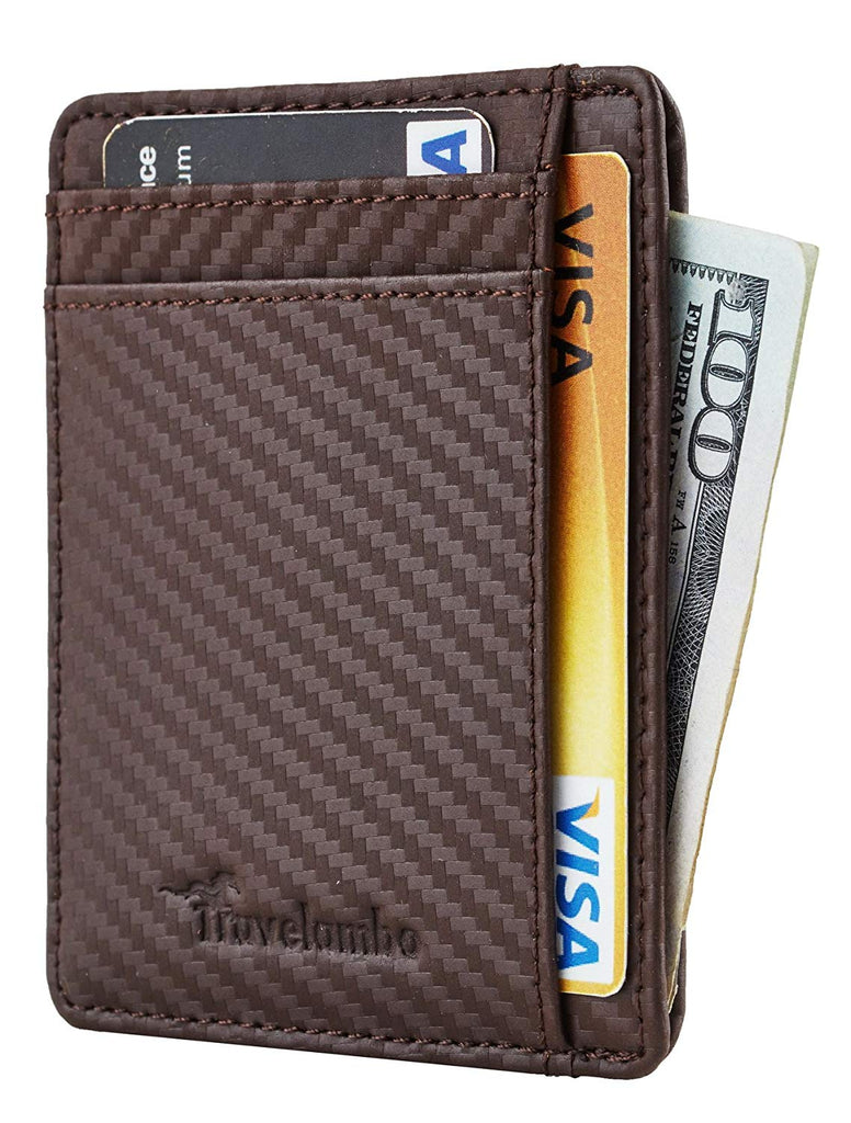 Travelambo RFID Front Pocket Minimalist Slim Wallet Genuine Leather Sm ...
