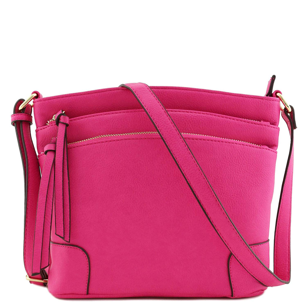 Triple Zipper Pocket Medium Crossbody Bag – Supfashion