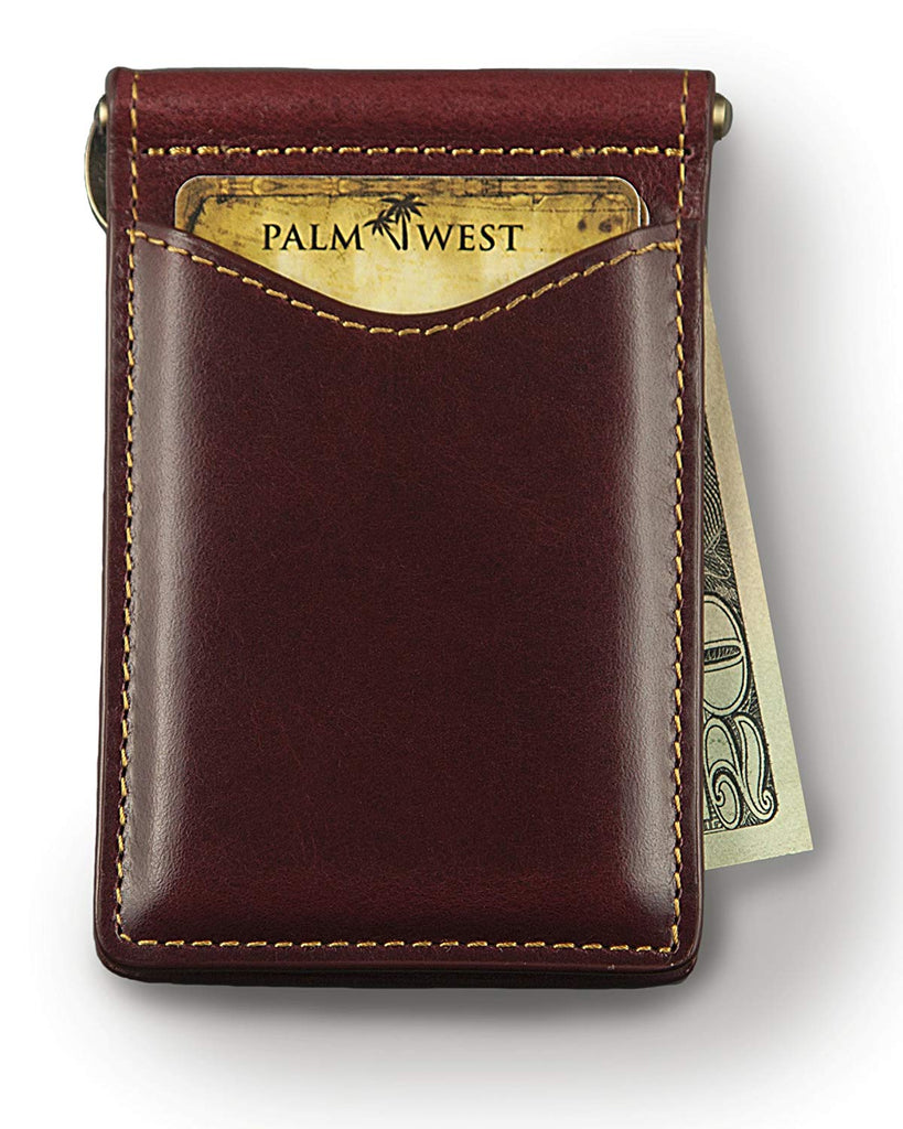 Palm West Leather Minimalist Leather Money Clip Wallet with RFID Block – Supfashion