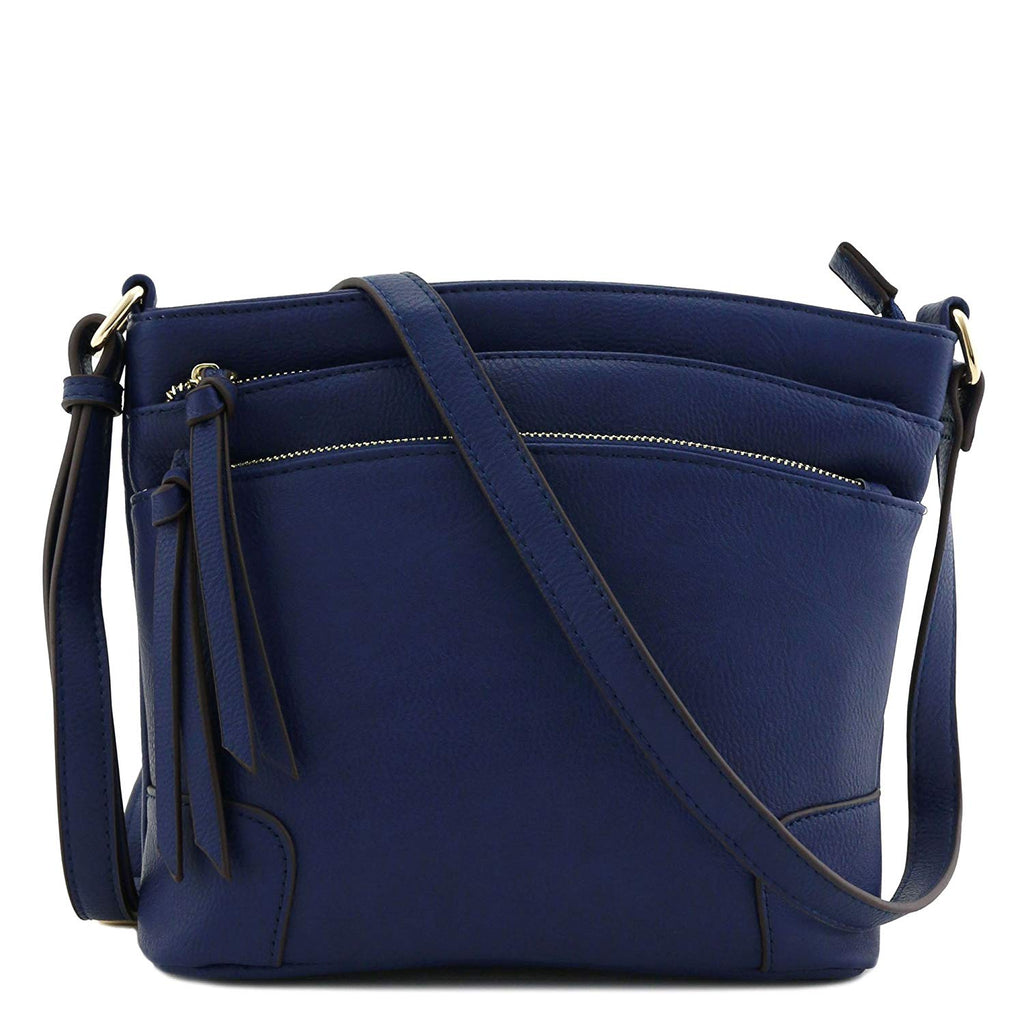 Triple Zipper Pocket Medium Crossbody Bag – Supfashion