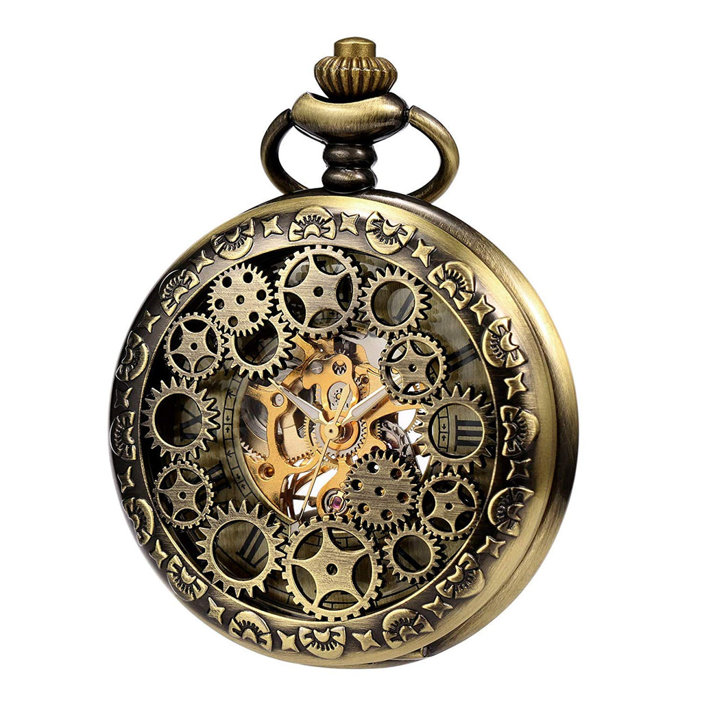 pocket watch with gears