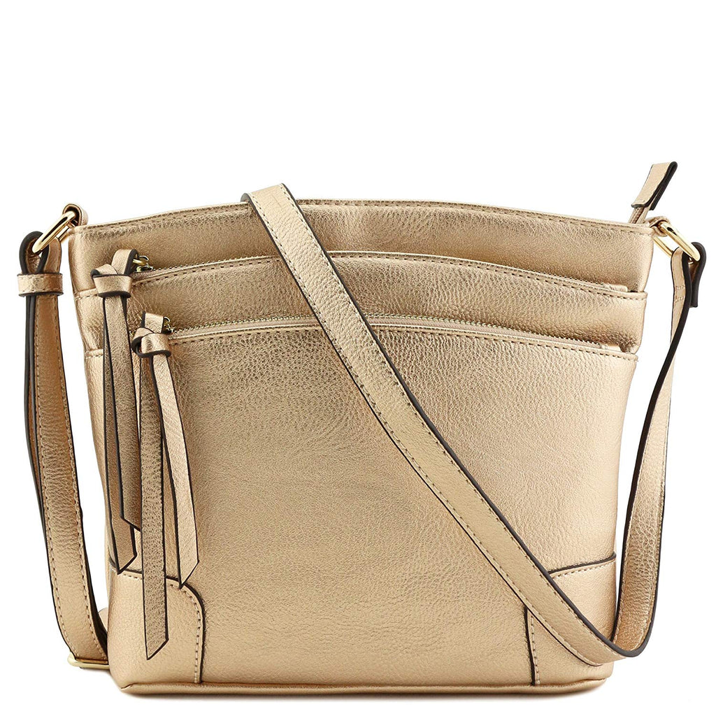 Triple Zipper Pocket Medium Crossbody Bag – Supfashion