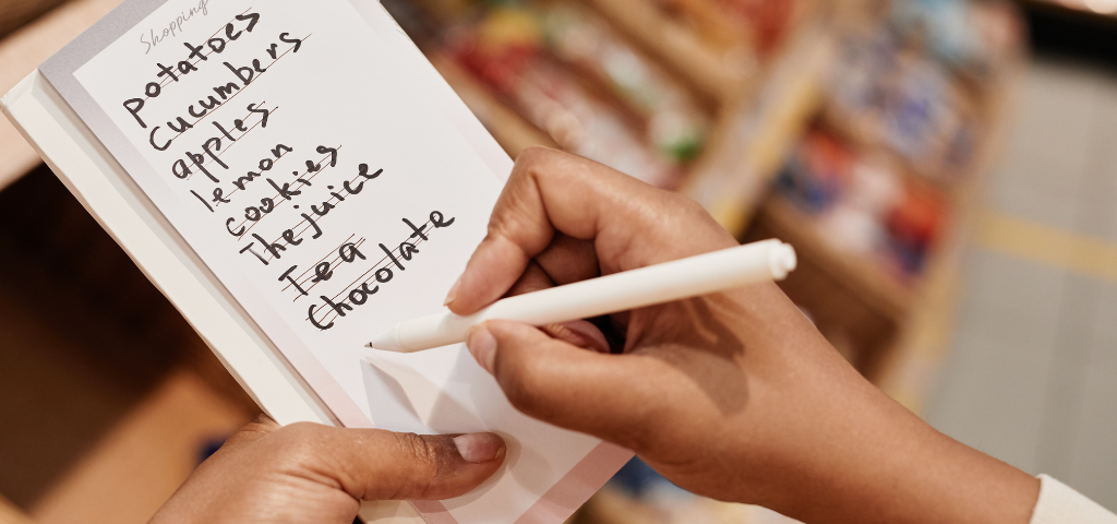 making a shopping list