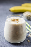 oatmeal protein shake in a glass